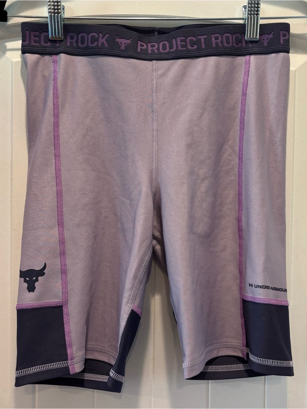 Under Armour Women's Project Rock Bike Shorts NWT Light Purple SIZE: MEDIUM